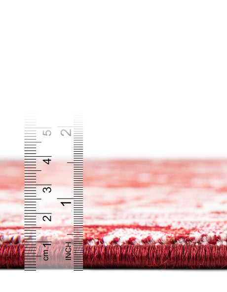 Burgundy Red 7' 10 x 10' Narenj Rectangle Area Rug 85% Polypropylene & 15% Polyester Traditional Classic Carpet for Living, Dining, Bedrooms, Office for Sale at Rug Engine