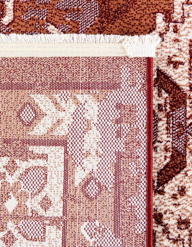 Burgundy Red 7' 10 x 10' Narenj Rectangle Area Rug 85% Polypropylene & 15% Polyester Traditional Classic Carpet for Living, Dining, Bedrooms, Office for Sale at Rug Engine