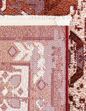 Burgundy Red 5' 3 x 8' Narenj Rectangle Area Rug 85% Polypropylene & 15% Polyester Traditional Classic Carpet for Living, Dining, Bedrooms, Office for Sale at Rug Engine