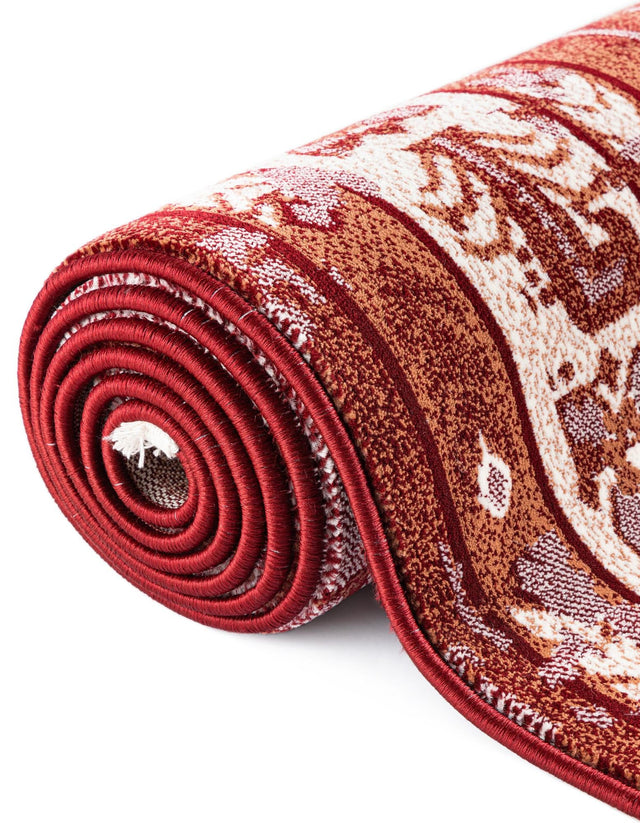 Burgundy Red 2' x 6' 1 Narenj Runner Area Rug 85% Polypropylene & 15% Polyester Traditional Classic Carpet for Living, Dining, Bedrooms, Office for Sale at Rug Engine