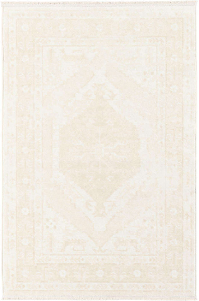 Ivory 4' 1 x 6' 1 Narenj Rectangle Area Rug 85% Polypropylene & 15% Polyester Traditional Classic Carpet for Living, Dining, Bedrooms, Office for Sale at Rug Engine
