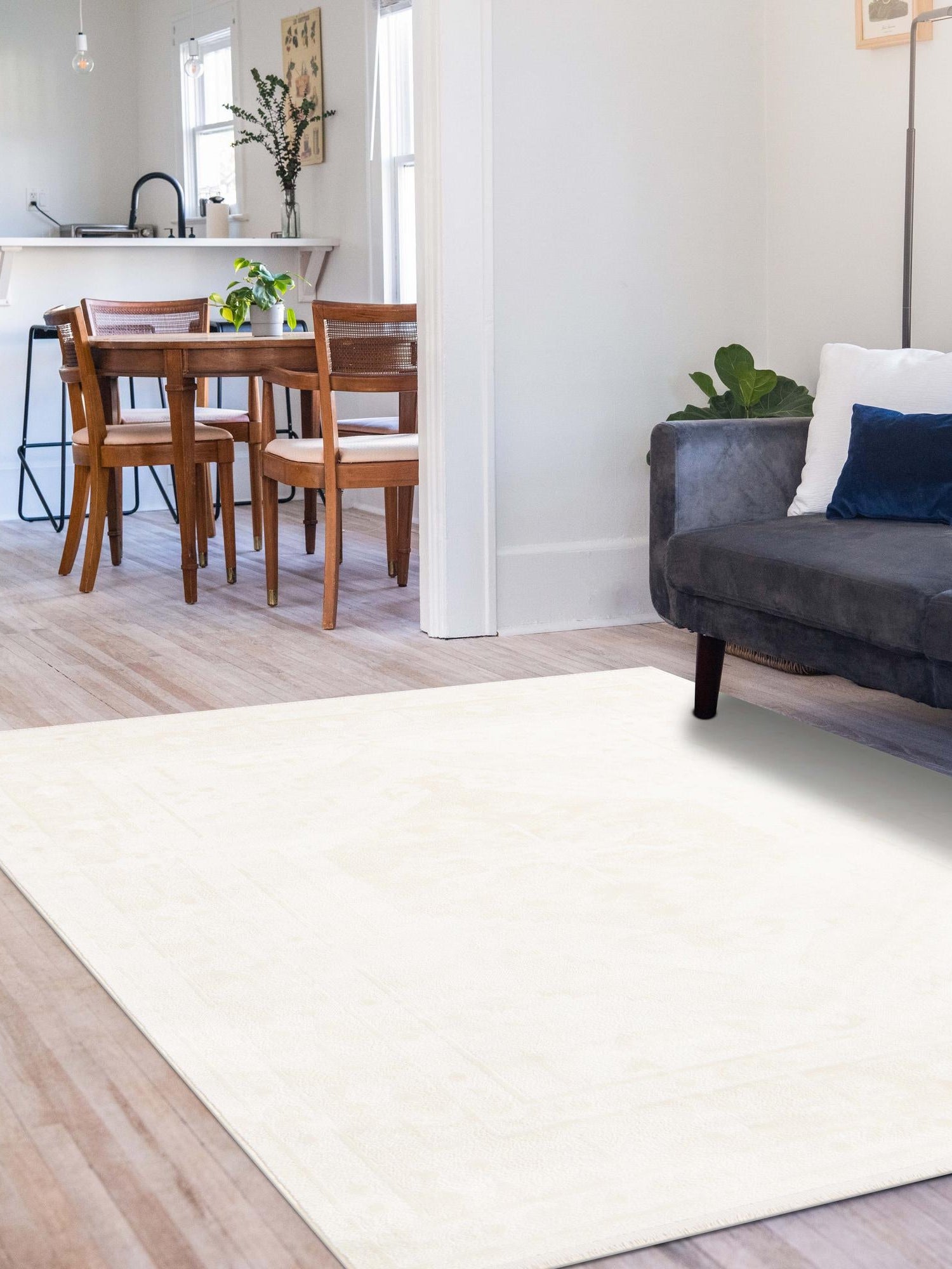 Ivory 5' 3 x 8' Narenj Rectangle Area Rug 85% Polypropylene & 15% Polyester Traditional Classic Carpet for Living, Dining, Bedrooms, Office for Sale at Rug Engine