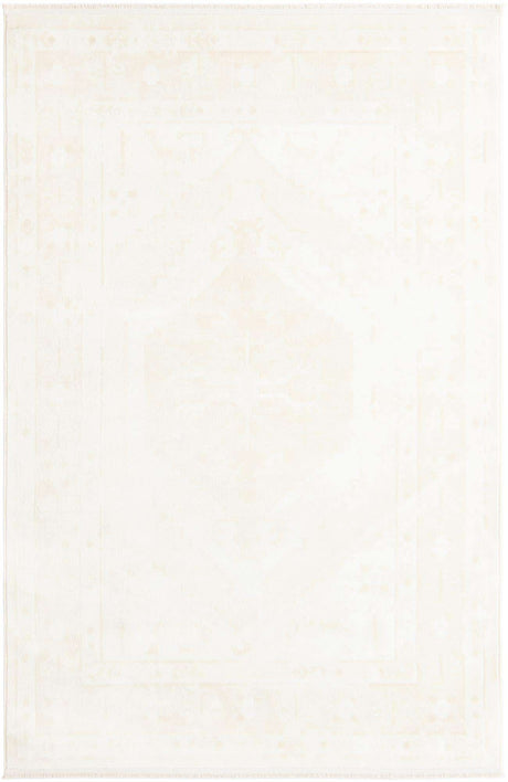 Ivory 5' 3 x 8' Narenj Rectangle Area Rug 85% Polypropylene & 15% Polyester Traditional Classic Carpet for Living, Dining, Bedrooms, Office for Sale at Rug Engine