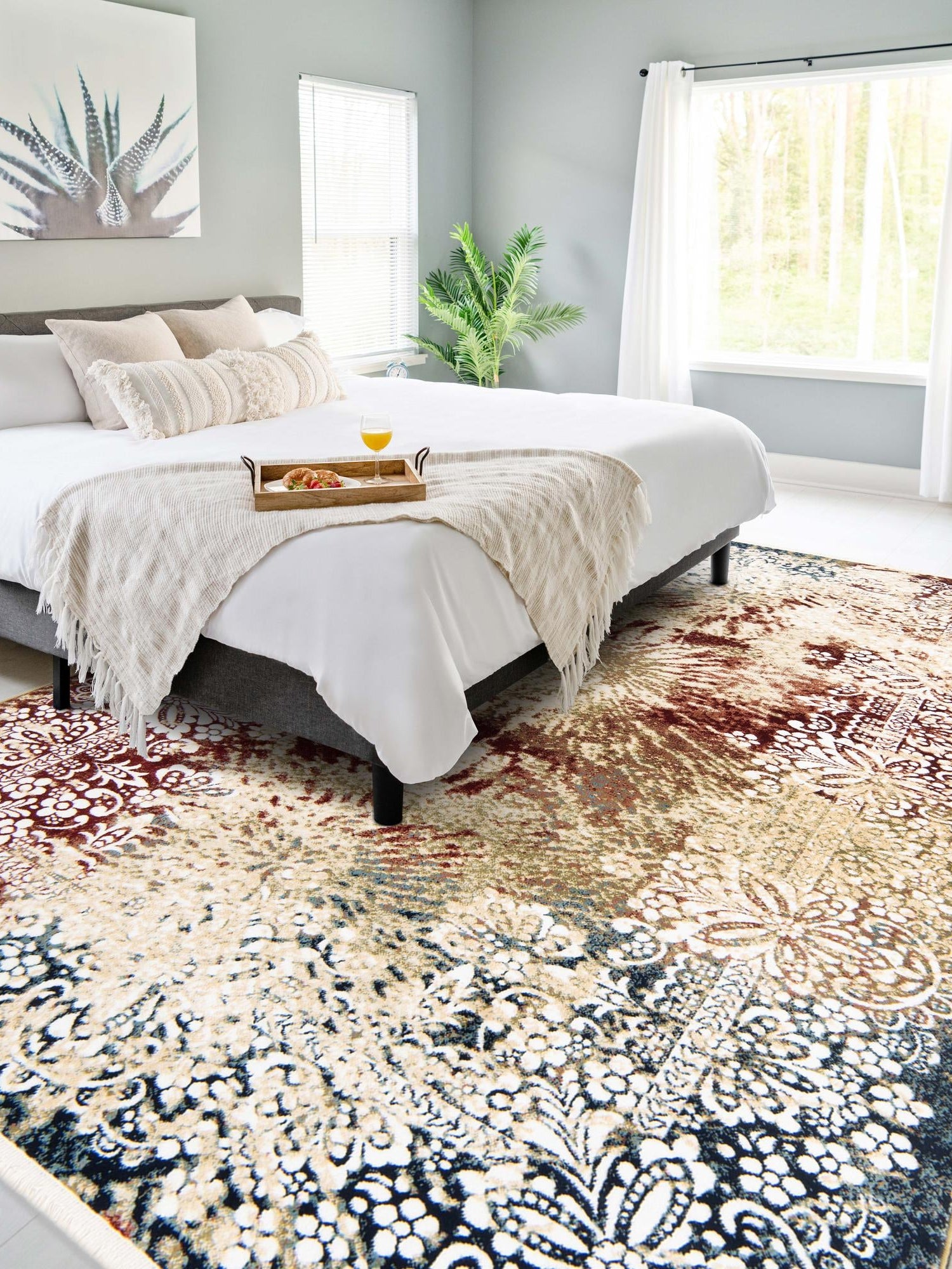 Multicolor 4' 1 x 6' 1 Narenj Rectangle Area Rug 85% Polypropylene & 15% Polyester Traditional Classic Carpet for Living, Dining, Bedrooms, Office for Sale at Rug Engine