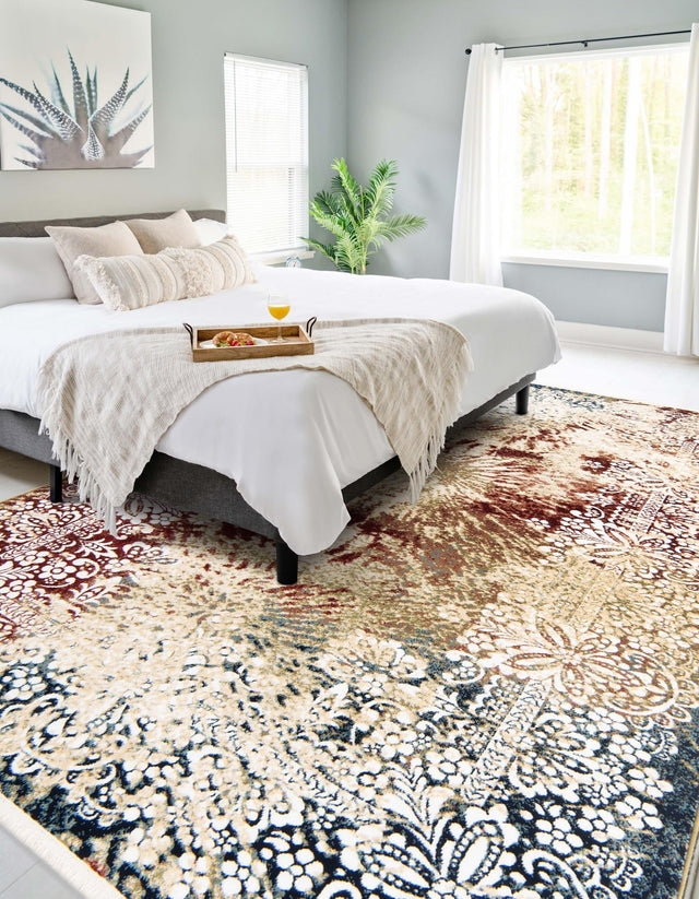 Multicolor 7' 10 x 10' Narenj Rectangle Area Rug 85% Polypropylene & 15% Polyester Traditional Classic Carpet for Living, Dining, Bedrooms, Office for Sale at Rug Engine