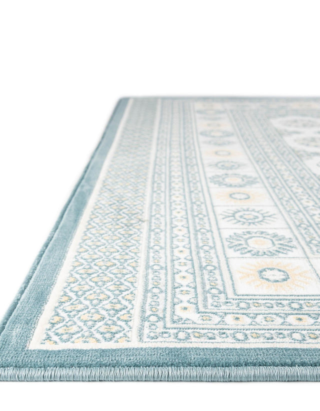 Ivory and Blue 5' 3 x 8' Narenj Rectangle Area Rug 85% Polypropylene & 15% Polyester Traditional Classic Carpet for Living, Dining, Bedrooms, Office for Sale at Rug Engine