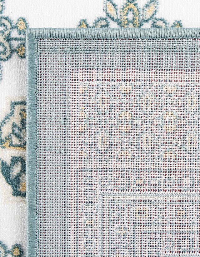 Ivory and Blue 5' 3 x 8' Narenj Rectangle Area Rug 85% Polypropylene & 15% Polyester Traditional Classic Carpet for Living, Dining, Bedrooms, Office for Sale at Rug Engine
