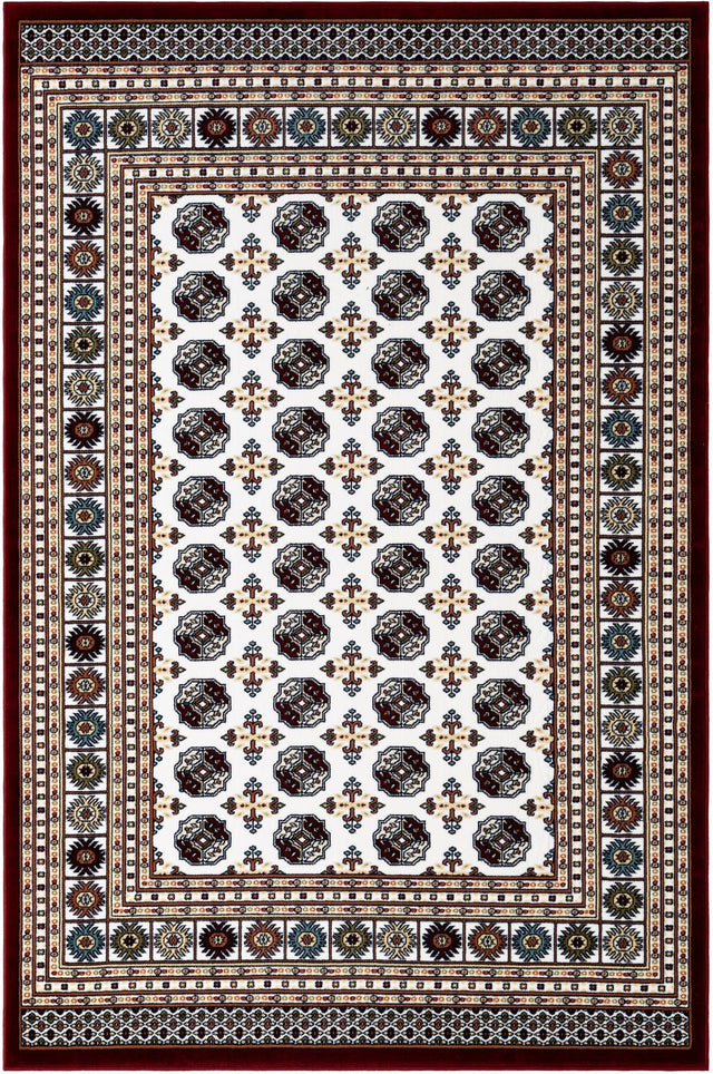 Ivory 5' 3 x 8' Narenj Rectangle Area Rug 85% Polypropylene & 15% Polyester Traditional Classic Carpet for Living, Dining, Bedrooms, Office for Sale at Rug Engine