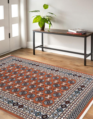 Dusty Pink 7' 10 x 10' Narenj Rectangle Area Rug 85% Polypropylene & 15% Polyester Traditional Classic Carpet for Living, Dining, Bedrooms, Office for Sale at Rug Engine