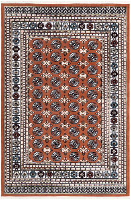 Dusty Pink 5' 3 x 8' Narenj Rectangle Area Rug 85% Polypropylene & 15% Polyester Traditional Classic Carpet for Living, Dining, Bedrooms, Office for Sale at Rug Engine