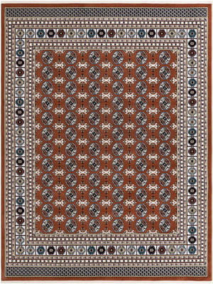 Dusty Pink 7' 10 x 10' Narenj Rectangle Area Rug 85% Polypropylene & 15% Polyester Traditional Classic Carpet for Living, Dining, Bedrooms, Office for Sale at Rug Engine