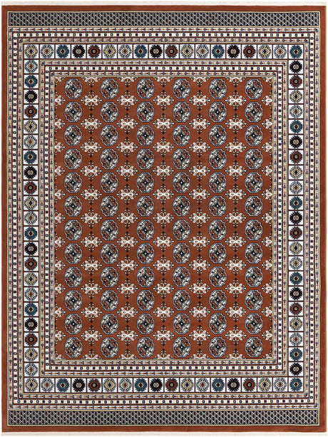 Dusty Pink 7' 10 x 10' Narenj Rectangle Area Rug 85% Polypropylene & 15% Polyester Traditional Classic Carpet for Living, Dining, Bedrooms, Office for Sale at Rug Engine