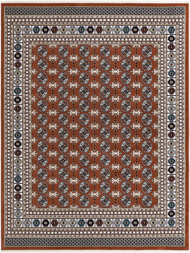 Dusty Pink 7' 10 x 10' Narenj Rectangle Area Rug 85% Polypropylene & 15% Polyester Traditional Classic Carpet for Living, Dining, Bedrooms, Office for Sale at Rug Engine