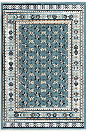 Aegean Blue 5' 3 x 8' Narenj Rectangle Area Rug 85% Polypropylene & 15% Polyester Traditional Classic Carpet for Living, Dining, Bedrooms, Office for Sale at Rug Engine
