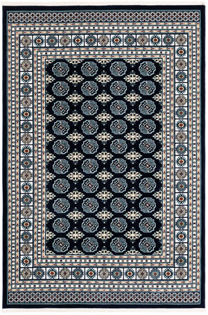 Midnight Blue 5' 3 x 8' Narenj Rectangle Area Rug 85% Polypropylene & 15% Polyester Traditional Classic Carpet for Living, Dining, Bedrooms, Office for Sale at Rug Engine