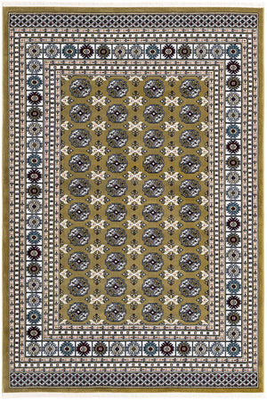 Olive Green 5' 3 x 8' Narenj Rectangle Area Rug 85% Polypropylene & 15% Polyester Traditional Classic Carpet for Living, Dining, Bedrooms, Office for Sale at Rug Engine