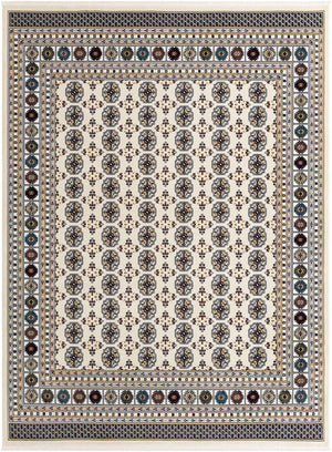 Beige and Cream 7' 10 x 10' Narenj Rectangle Area Rug 85% Polypropylene & 15% Polyester Traditional Classic Carpet for Living, Dining, Bedrooms, Office for Sale at Rug Engine