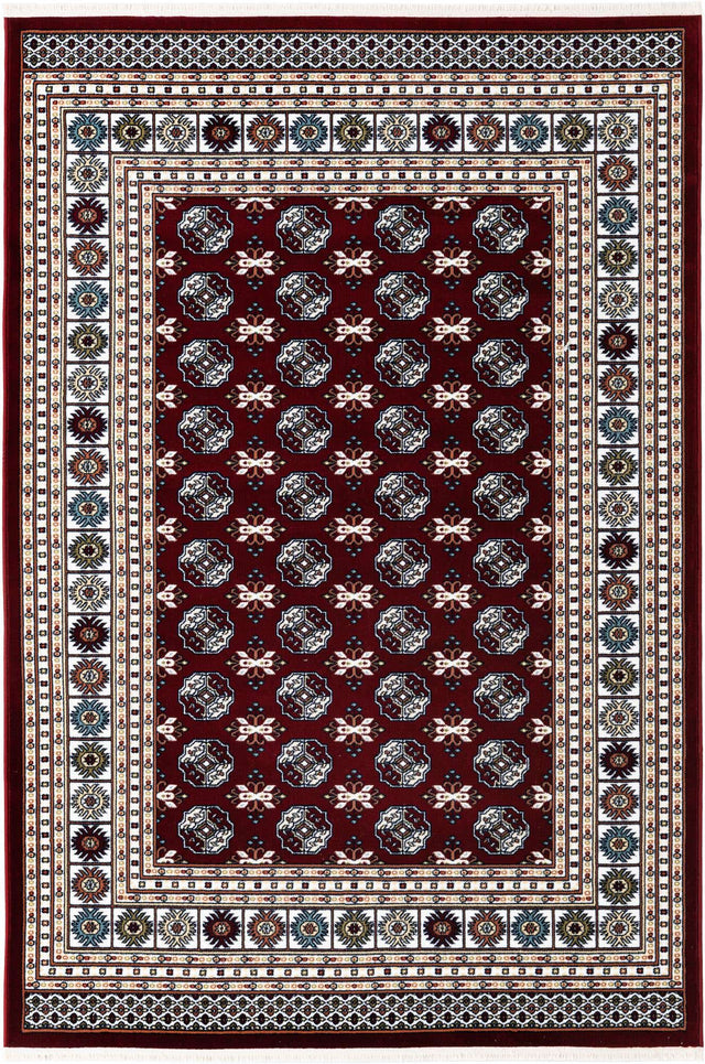 Burgundy Red 5' 3 x 8' Narenj Rectangle Area Rug 85% Polypropylene & 15% Polyester Traditional Classic Carpet for Living, Dining, Bedrooms, Office for Sale at Rug Engine