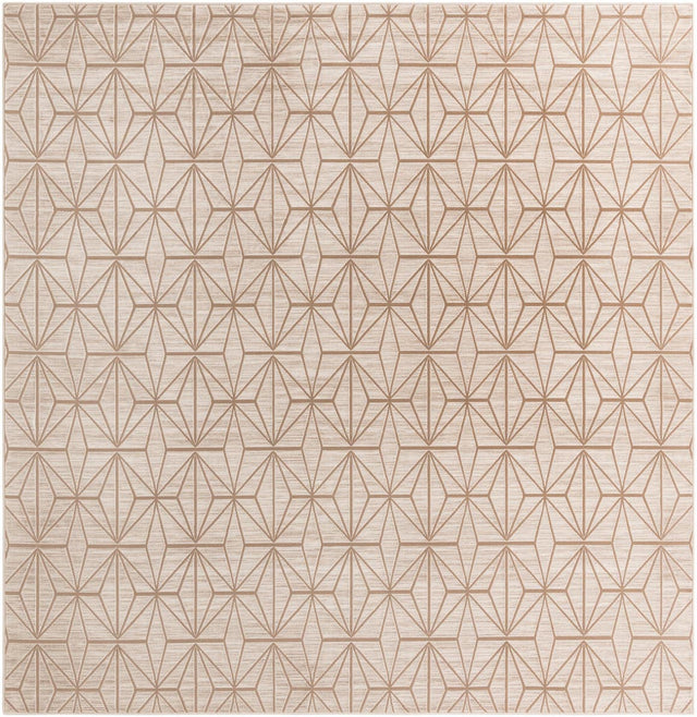Beige 10' x 10' Jill Zarin Uptown Square Area Rug 70% Polypropylene & 30% Polyester  Contemporary Carpet for Living, Dining, Office, Bedroom for Sale at Rug Engine
