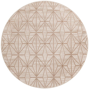 Beige 4' 1 x 4' 1 Jill Zarin Uptown Round Area Rug 70% Polypropylene & 30% Polyester  Contemporary Carpet for Living, Dining, Office, Bedroom for Sale at Rug Engine
