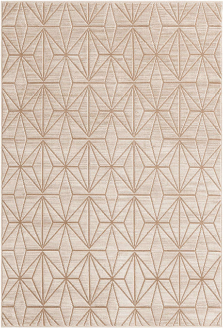 Beige 4' 1 x 6' 1 Jill Zarin Uptown Rectangle Area Rug 70% Polypropylene & 30% Polyester  Contemporary Carpet for Living, Dining, Office, Bedroom for Sale at Rug Engine
