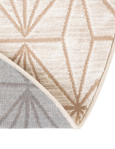 Beige 4' 1 x 4' 1 Jill Zarin Uptown Round Area Rug 70% Polypropylene & 30% Polyester  Contemporary Carpet for Living, Dining, Office, Bedroom for Sale at Rug Engine