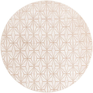 Beige 7' 10 x 7' 10 Jill Zarin Uptown Round Area Rug 70% Polypropylene & 30% Polyester  Contemporary Carpet for Living, Dining, Office, Bedroom for Sale at Rug Engine