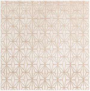 Beige 7' 10 x 7' 10 Jill Zarin Uptown Square Area Rug 70% Polypropylene & 30% Polyester  Contemporary Carpet for Living, Dining, Office, Bedroom for Sale at Rug Engine
