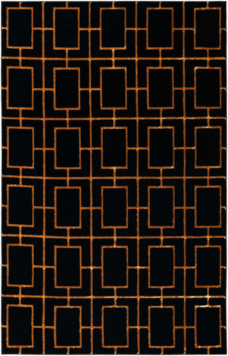 Black and Gold 5' 3 x 8' Marilyn Monroe Glam Rectangle Area Rug 70% Polypropylene & 30% Polyester Vivid Geometric Modern Carpet for Interior Home Decor for Sale at Rug Engine