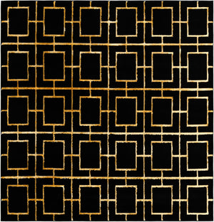 Black and Gold 7' 10 x 7' 10 Marilyn Monroe Glam Square Area Rug 70% Polypropylene & 30% Polyester Vivid Geometric Modern Carpet for Interior Home Decor for Sale at Rug Engine