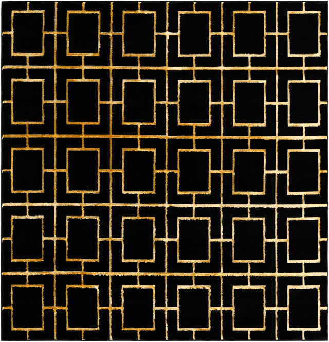 Black and Gold 7' 10 x 7' 10 Marilyn Monroe Glam Square Area Rug 70% Polypropylene & 30% Polyester Vivid Geometric Modern Carpet for Interior Home Decor for Sale at Rug Engine