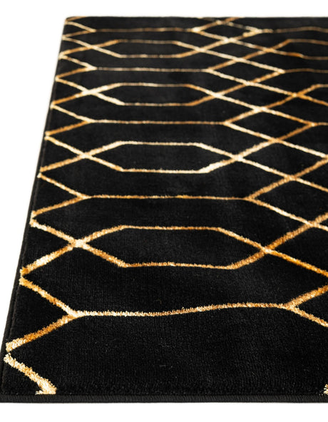 Black and Gold 5' 3 x 8' Marilyn Monroe Glam Rectangle Area Rug 70% Polypropylene & 30% Polyester Vivid Geometric Modern Carpet for Interior Home Decor for Sale at Rug Engine