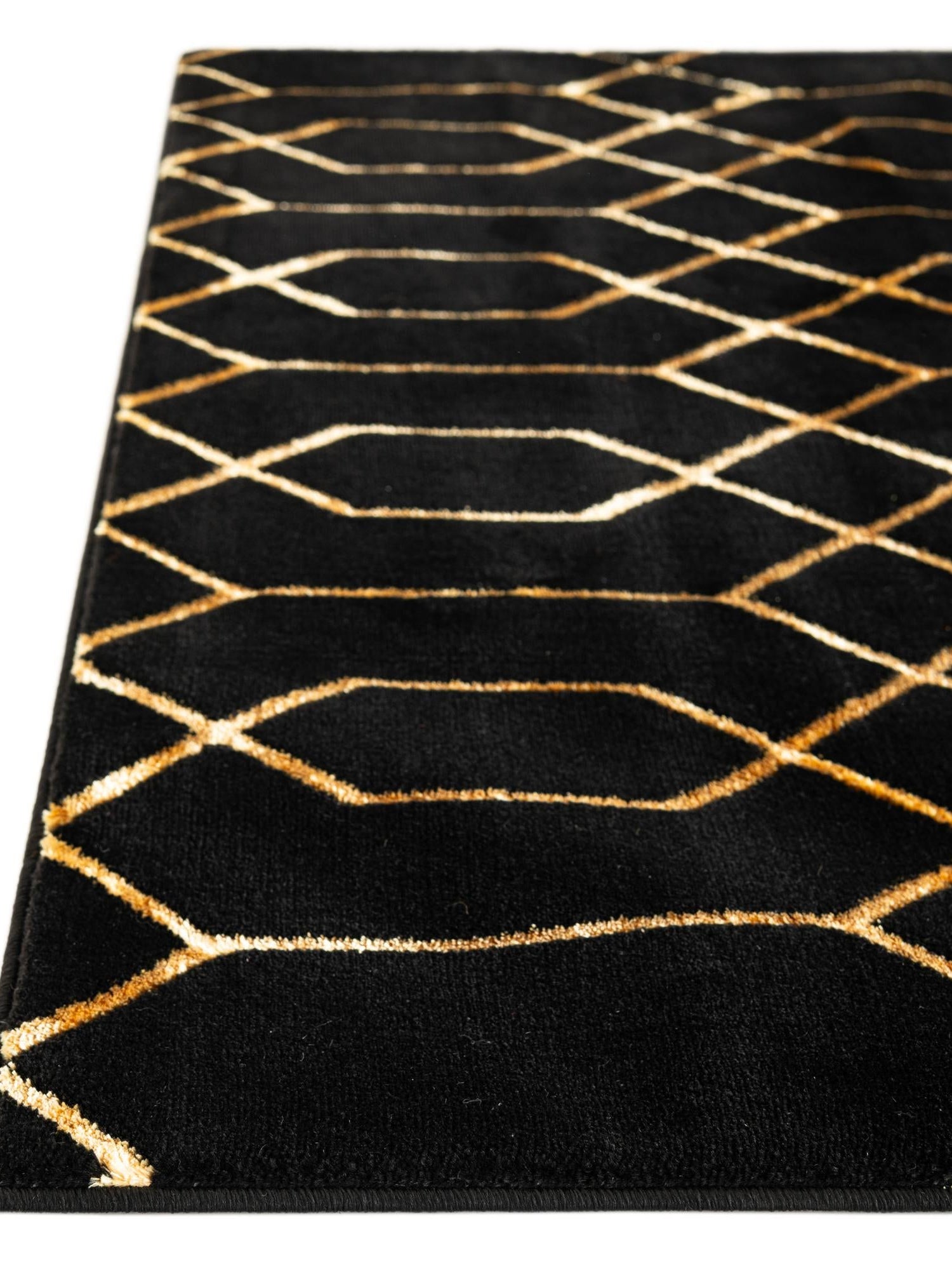 Black and Gold 7' 10 x 10' Marilyn Monroe Glam Rectangle Area Rug 70% Polypropylene & 30% Polyester Vivid Geometric Modern Carpet for Interior Home Decor for Sale at Rug Engine