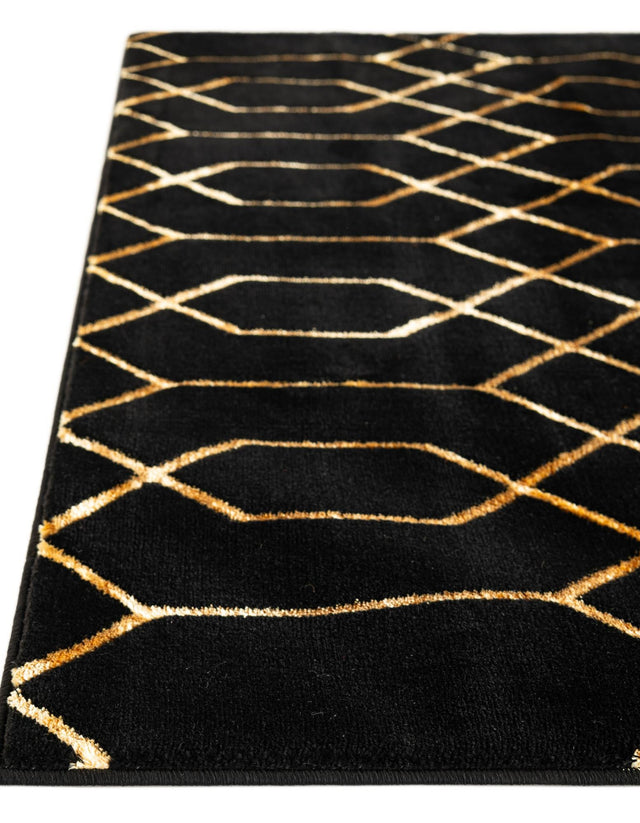 Black and Gold 7' 10 x 10' Marilyn Monroe Glam Rectangle Area Rug 70% Polypropylene & 30% Polyester Vivid Geometric Modern Carpet for Interior Home Decor for Sale at Rug Engine