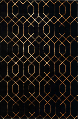 Black and Gold 5' 3 x 8' Marilyn Monroe Glam Rectangle Area Rug 70% Polypropylene & 30% Polyester Vivid Geometric Modern Carpet for Interior Home Decor for Sale at Rug Engine