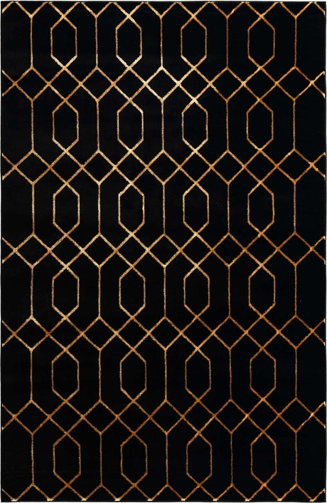 Black and Gold 5' 3 x 8' Marilyn Monroe Glam Rectangle Area Rug 70% Polypropylene & 30% Polyester Vivid Geometric Modern Carpet for Interior Home Decor for Sale at Rug Engine