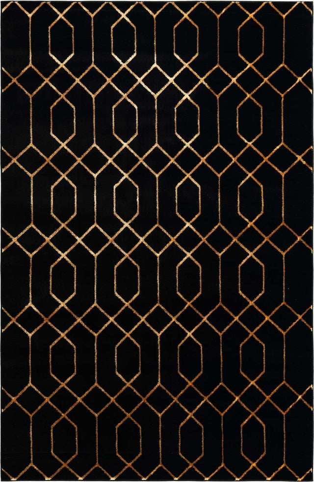 Black and Gold 5' 3 x 8' Marilyn Monroe Glam Rectangle Area Rug 70% Polypropylene & 30% Polyester Vivid Geometric Modern Carpet for Interior Home Decor for Sale at Rug Engine