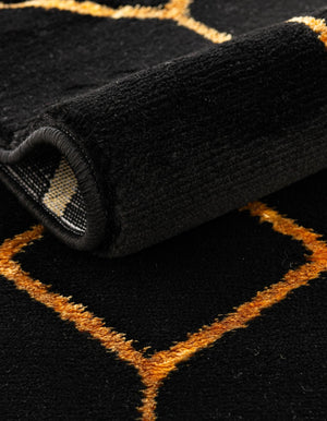 Black and Gold 7' 10 x 7' 10 Marilyn Monroe Glam Square Area Rug 70% Polypropylene & 30% Polyester Vivid Geometric Modern Carpet for Interior Home Decor for Sale at Rug Engine