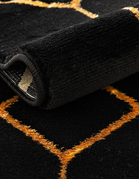 Black and Gold 7' 10 x 7' 10 Marilyn Monroe Glam Square Area Rug 70% Polypropylene & 30% Polyester Vivid Geometric Modern Carpet for Interior Home Decor for Sale at Rug Engine