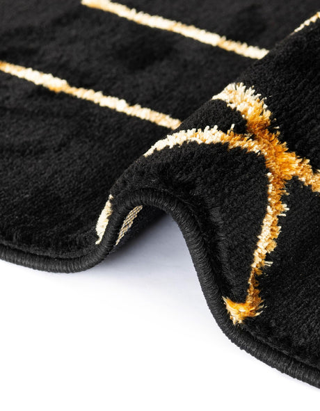 Black and Gold 7' 10 x 7' 10 Marilyn Monroe Glam Square Area Rug 70% Polypropylene & 30% Polyester Vivid Geometric Modern Carpet for Interior Home Decor for Sale at Rug Engine