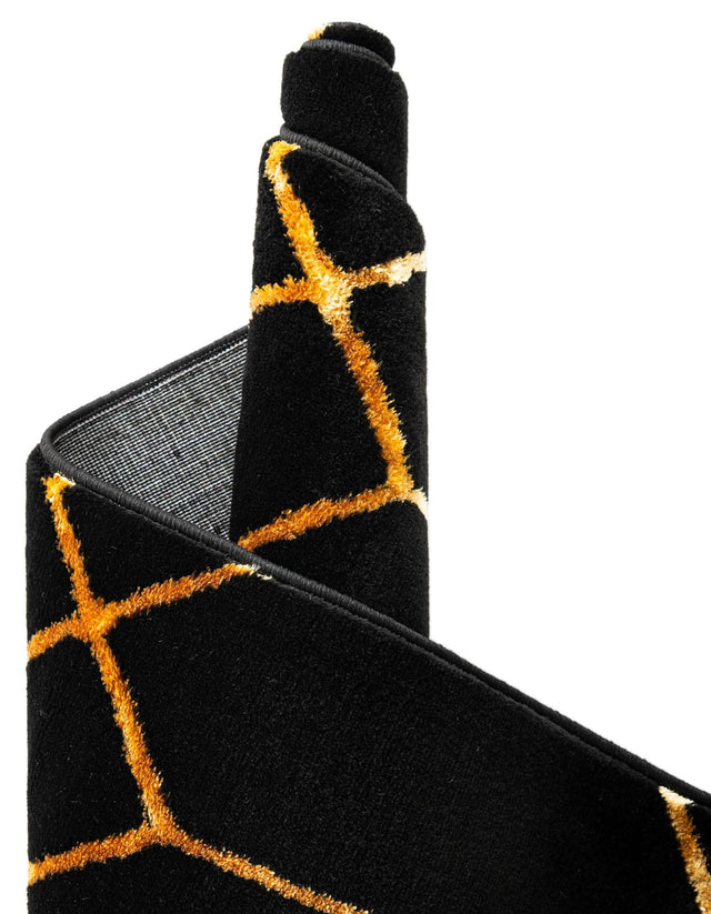 Black and Gold 7' 10 x 7' 10 Marilyn Monroe Glam Square Area Rug 70% Polypropylene & 30% Polyester Vivid Geometric Modern Carpet for Interior Home Decor for Sale at Rug Engine