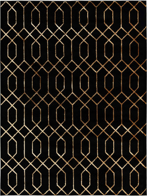 Black and Gold 7' 10 x 10' Marilyn Monroe Glam Rectangle Area Rug 70% Polypropylene & 30% Polyester Vivid Geometric Modern Carpet for Interior Home Decor for Sale at Rug Engine