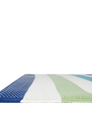 Blue and Green 2' x 6' 1 Vista Breeze Outdoor Runner Area Rug Weather Resistant for Patio, Deck, Terrace, Balcony, Porch Colorful Vivid Modern Outside Carpet for Sale at Rug Engine