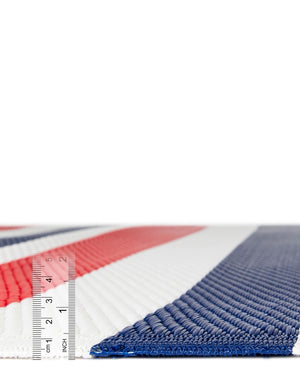 Navy Bue and Red 2' x 6' 1 Vista Breeze Outdoor Runner Area Rug Weather Resistant for Patio, Deck, Terrace, Balcony, Porch Colorful Vivid Modern Outside Carpet for Sale at Rug Engine