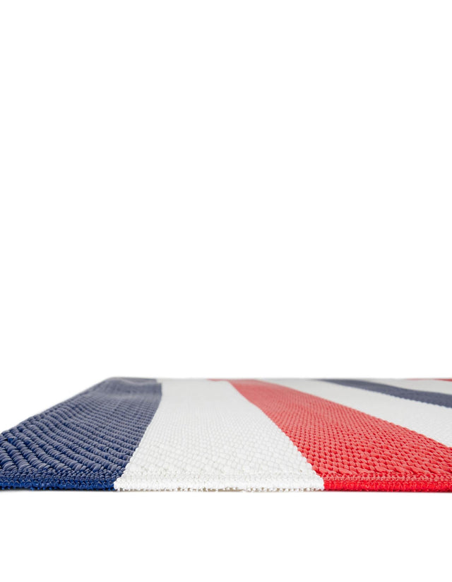 Navy Bue and Red 2' x 6' 1 Vista Breeze Outdoor Runner Area Rug Weather Resistant for Patio, Deck, Terrace, Balcony, Porch Colorful Vivid Modern Outside Carpet for Sale at Rug Engine