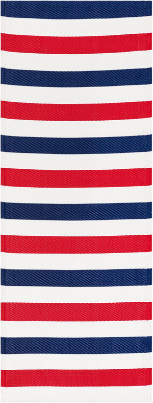 Navy Bue and Red 2' x 6' 1 Vista Breeze Outdoor Runner Area Rug Weather Resistant for Patio, Deck, Terrace, Balcony, Porch Colorful Vivid Modern Outside Carpet for Sale at Rug Engine