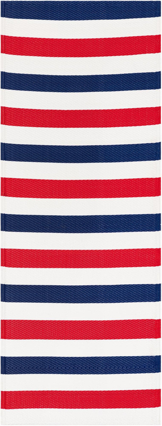 Navy Bue and Red 2' x 6' 1 Vista Breeze Outdoor Runner Area Rug Weather Resistant for Patio, Deck, Terrace, Balcony, Porch Colorful Vivid Modern Outside Carpet for Sale at Rug Engine