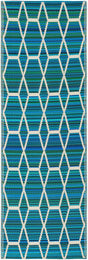 Blue 2' x 6' 1 Vista Breeze Outdoor Runner Area Rug Weather Resistant for Patio, Deck, Terrace, Balcony, Porch Colorful Vivid Modern Outside Carpet for Sale at Rug Engine