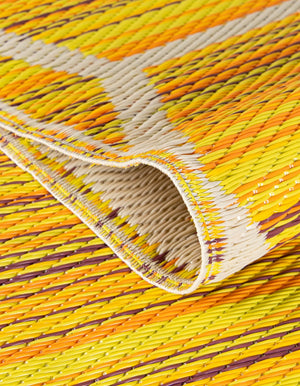 Yellow 2' x 6' 1 Vista Breeze Outdoor Runner Area Rug Weather Resistant for Patio, Deck, Terrace, Balcony, Porch Colorful Vivid Modern Outside Carpet for Sale at Rug Engine