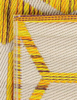 Yellow 2' x 6' 1 Vista Breeze Outdoor Runner Area Rug Weather Resistant for Patio, Deck, Terrace, Balcony, Porch Colorful Vivid Modern Outside Carpet for Sale at Rug Engine